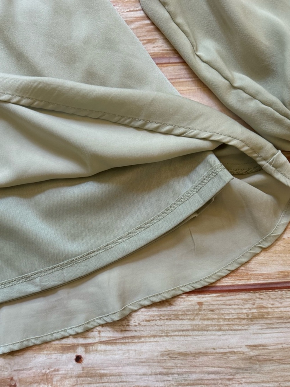 SOLD! ALTAR'D STATE Sage Green LOLA Crossover Mini Babydoll Dress Sz L - Picture 6 of 12